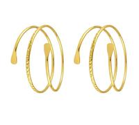 Nereds 2 Pieces Boho Upper Arm Cuff Bracelet Gold Adjustable Coils Open Armlet Minimalist Punk Arm Band Jewelry Open Armlets
