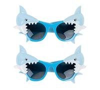 Nereds 2pcs Shark Glasses Plastic Shark Animal Kids Sunglasses Party Eyewear Costume Funny Hawaiian Sunglasses for Party Favors Summer Beach Holiday Child Birthday