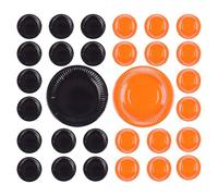 Nereds 30pcs Halloween Paper Plates Black Orange Paper Round Dinner Plates for Birthday Halloween Party Supplies Table Decorations