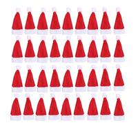 Nereds 36pcs Mini Santa Claus Hats Lollipop Christmas Hats Small Christmas Ornaments for Xmas Tableware Silverware Wine Bottle Decor