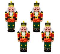 Nereds 4pcs Giant Nutcracker Soldier Foil Balloons Nutcracker Balloon for Christmas Holiday Xmas New Year Birthday Party Decorations Supplies