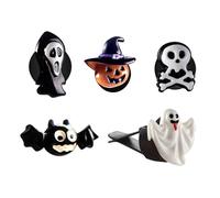 Nereds 5pcs Halloween Car Air Vent Clips Ghost Skull Bat Pumpkin Car Aromatic Vent Clip for Vehicles and Home Halloween Interior Accessories