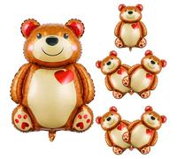 Nereds 6pcs Big Bear Air-Filled Foil Balloon Valentines Day Bear Balloons for Valentines Day Propose Marriage Wedding Birthday Party Decorations