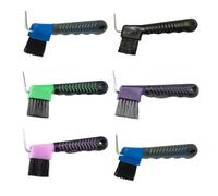 Nereds 6Pcs Horse Hoof Pick Brush with Deluxe Soft Grip Touch Rubber Handle Portable Hoofpick Horse Grooming Tools for Horse Hoof Care