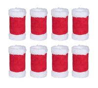 Nereds 8pcs Christmas Horse Leg Wraps Faux Fur Polyester Standing Wraps Red Horse Leg Wraps for Horse Winter Xmas Holiday Party Accessories