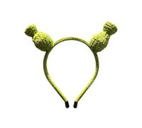 Nereds Knitted Green Headbands with Cute Ears Funny Halloween Cosplay Prop Crochet Headband for Women Girls