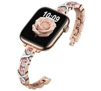 Nereides Brilliantly Colorful Band Compatible with Apple Watch Straps 42mm 41mm 40mm 38mm, Bling Diamond Bracelet Band for iWatch Series 11/10/9/8/7/6/5/4/SE/SE2/SE3/3/2/1 (Rose Gold)