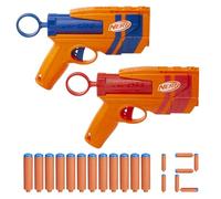 Nerf 2-Pack Foam Dart Blasters with Darts, Dual Blaster Set for Head-to-Head Play, Quick-Load Action Toys With 12 Elite Darts, Great Gift For Children Aged 8+, Perfect Toys For Boys & Girls