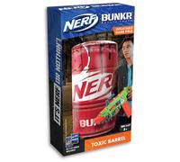 Nerf Bunkr BKN-3407 Take Cover Toxic Barrel-Inflatable Obstacle for Use with All Indoor & Outdoor Zones Game Fields-Features Stability System, 3-Way Valves, Battle Cards, 8+ Years