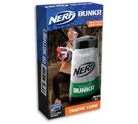 Nerf Bunkr BKN-3408 Take Cover Traffic Cone-Inflatable Obstacle for Use with All Indoor & Outdoor Zones Game Fields-Features Stability System, 3 Way Valves, Battle Cards, 8+ Years