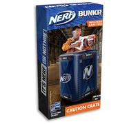 Nerf Bunkr Take Cover Caution Crate - Inflatable Obstacle For Use With All Indoor & Outdoor Battle Zones Game Fields - Features Stability System, 3-Way Valves, Battle Cards, 8+ Years