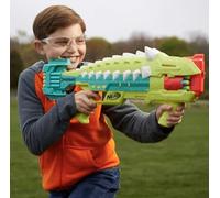 Nerf DinoSquad Armorstrike Dart Blaster, 8-Dart Rotating Drum, Drop Grip, 16 Nerf Elite Darts, Anklyosaurus Dinosaur Design