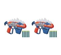 Nerf DinoSquad Stegosmash Dart Blaster, 4-Dart Storage, 5 Official Nerf Darts, Dinosaur Design, Stegosaurus Spikes 5010993800186 (Pack of 2)