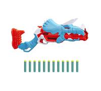 Nerf DinoSquad Tricera-blast Blaster for Kids | Break-Open 3-Dart Loading | 12 Official Elite Foam Darts & Storage | Triceratops Dinosaur Toy for 8+ Year Old Boys and Girls | Gift Idea