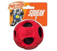 Nerf Dog 1484 Red Rubber Wrapped Bash Tennis Ball Squeak Toy, Medium