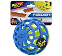Nerf Dog 5 Inch Durable Treat Feeder Ball for Dogs, Blue/Green
