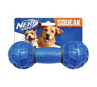 Nerf Dog 7in TPR EXO Squeak Barbell - Blue/Orange