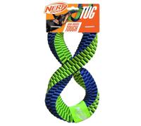 Nerf Dog Braided Nylon Infinity Tug Toy, 12-Inch Durable Interactive Toy for Dogs, Blue/Green