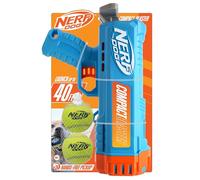 Nerf Dog Compact Ball Blaster Gift Set, Includes 2.5-Inch Non-Squeaker Tennis Balls, Light Blue/Orange/Gray (2-Pack)
