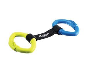 Nerf Dog Dog Toy, 2 Ring Strap Tug, 2 Ring Pull Toy for Dogs, Multi-Colour