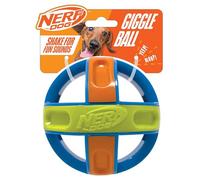 Nerf Dog Giggle Ball Interactive Squeaker Toy, 5-Inch Durable Dog Ball, Blue/Green/Orange