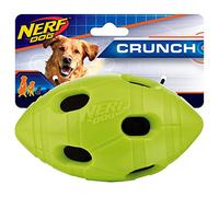 Nerf Dog Medium to Large TPR Green Crunch & Squeak Bash Football Dog Toy, Green