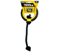 Nerf Dog Mega Tread Rope Tug Dog Toy, Lightweight, Durable and Water Resistant, 15 Inches, for Medium/Large Breeds, Single Unit, Yellow/Black