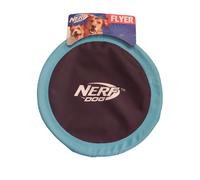 Nerf Dog Nylon Flyer Dog Toy, Flying Disc, Lightweight, Durable and Water Resistant, Great for Beach and Pool, 10 inch Diameter, for Medium/Large Breeds, Sky Blue and Black