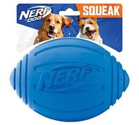 Nerf Dog Ridged Squeaker Football, 7-Inch, Blue