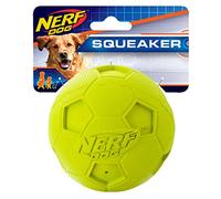 Nerf Dog Soccer Squeak Ball Toy, Large,Green,4-inches
