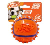 Nerf Dog Spike Ball Throw & Fetch Toy With Dental Chew Spikes 3.5in