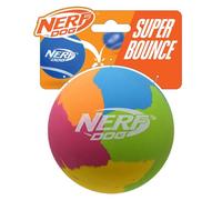 Nerf Dog Super Bounce Rubber Ball, 3.8-Inch High-Visibility Durable Fetch Toy for Dogs, Pink/Blue/Green/Orange/Yellow