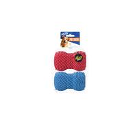Nerf Dog Tire Feeder Dog Toy, Lightweight, Durable and Water Resistant, 4 Inches, for Medium/Large Breeds, Two Pack, Blue and Red