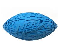 Nerf Dog Tire Squeak Football Outdoor Dog Toy, 6 Inch Dog Football Squeaking Toy for Medium and Large Breeds, Blue