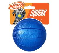 Nerf Dog TPR Classic Ball with Squeaker, 3.8-Inch Durable Fetch Toy for Dogs, Blue