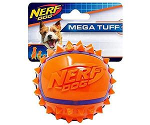 Nerf Dog TPR Spike Ball Dog Toy Thermoplastic Rubber 9 cm Orange