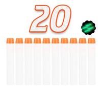 Nerf Elite 2.0, 7.2 cm Arrows Refill Bullets, Replacement Arrows Ammunition Foam Darts Compatible with Nerf Hasbro Fortnite (20, White/Fluorescent)