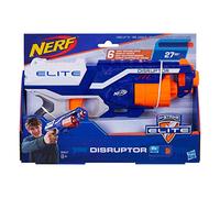Nerf N-Strike Elite Disruptor Blaster - 6-Dart Drum, Quick-Draw & Slam-Fire, Includes 6 Elite Darts, Fires Up to 90 ft - Code B9837