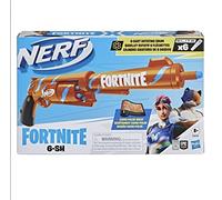 Nerf Fortnite 6-SH Blaster-Camo Pulse Wrap, Hammer Action Priming, Drum, 6 Elite Darts