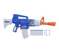Nerf Fortnite Blue Shock Blaster, 10-Dart Clip, 10 Elite Nerf Darts, Includes Bonus Code to Unlock The Beat Wrap in The Game, Motorized Dart Blaster