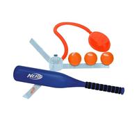 Nerf Franklin Sports AirTee Stomp Launcher Baseball Batting Tee Set | Jump-Powered Air Launch, Practice Hitting in the Air, Improve Swing Timing, Includes Jumbo Bat + 3 Balls, For Young Sluggers