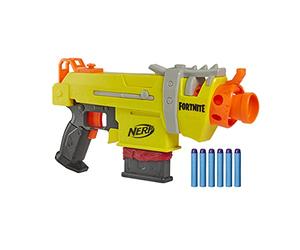 NERF Hasbro Fortnite SMG-L Motorised Blaster - Includes 3 Targets - with 6 Dart Clip Magazine and 6 Elite Darts