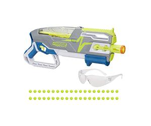 Nerf Hyper Siege-50 Pump-Action Blaster and 40 Nerf Hyper Rounds, 110 FPS Velocity, Easy Reload, 50-Round Capacity, Multi-coloured, One Size