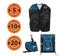 Nerf Jazwares NER0311 Elite Deluxe Gear Pack-Tactical Vest with Hip Holster, Cinch Backpack, and 5 Targets-Blast Into Battle AMAZONEXCLUSIVE, Multicolor