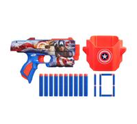 Nerf Marvel Captain America Dart Blaster, 10 Nerf Elite Darts, Holster