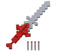 Nerf Minecraft Heartstealer Toy Sword, Blasts Darts, Includes 4 Elite Foam Darts, Design Inspired by Minecraft Sword in The Game
