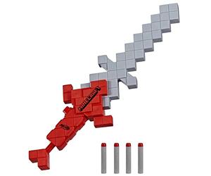 Nerf Minecraft Heartstealer Toy Sword, Blasts Darts, Includes 4 Elite Foam Darts, Design Inspired by Minecraft Sword in The Game