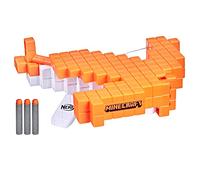Nerf Minecraft Pillager's Crossbow, Dart-Blasting Crossbow, Includes 3 Elite Darts, Real Crossbow Action, Pull-Back Priming Handle