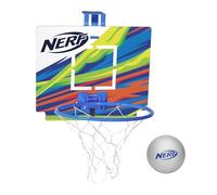 Nerf Mini Over The Door Basketball Hoop - Nerfoop Indoor Basketball Hoop for Kids - Toy Door Basketball Hoop and Mini Foam Basketball Game Set - Great for Bedroom Indoor Basketball - Blue