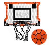 NERF Pro Hoop Basketball Set - Pro Hoop Mini Hoop Set with Mini NERF Basketball - Steel Rim Great for Dunking - Over the Door Basketball Hoops